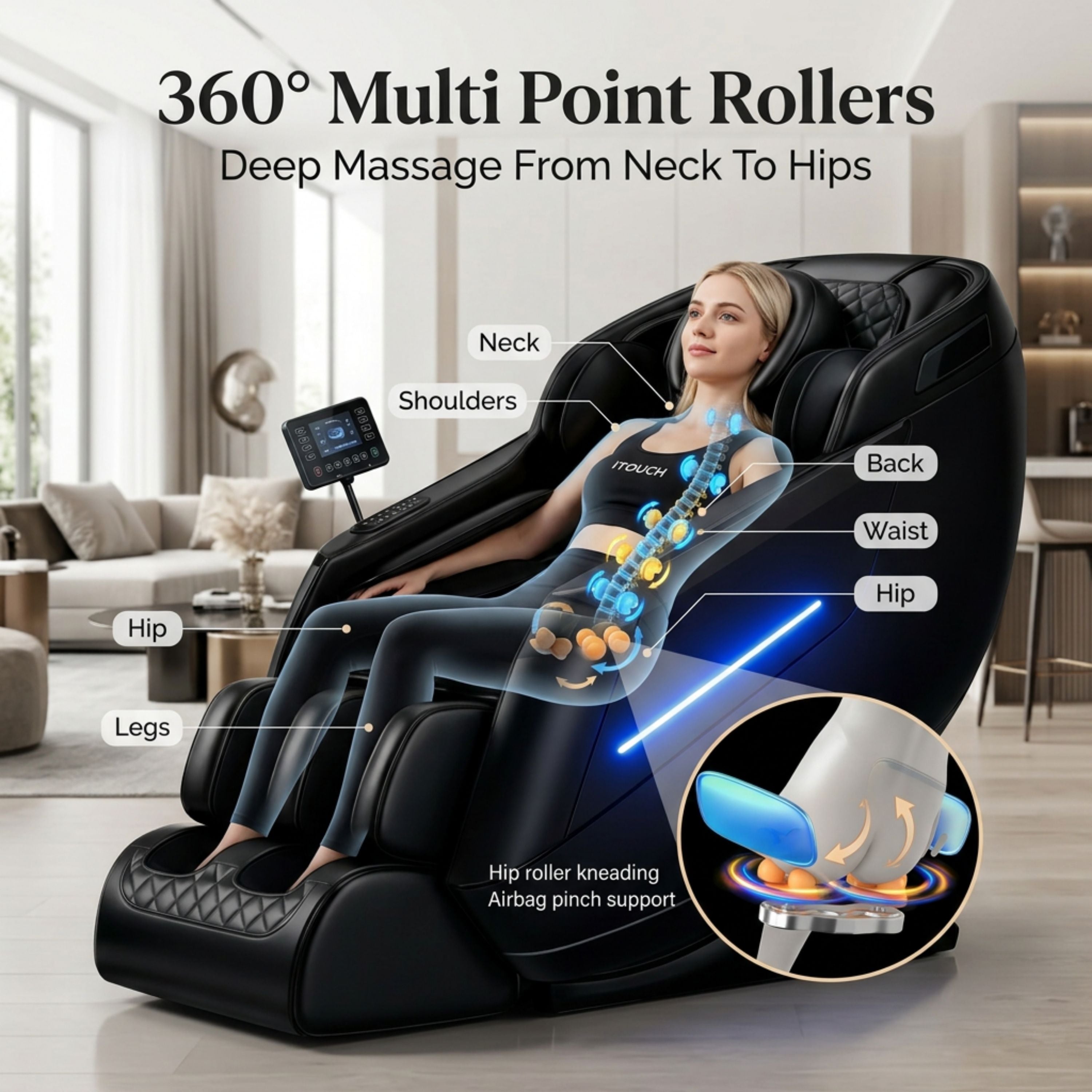 AI Massage Chair (Model P9) Black