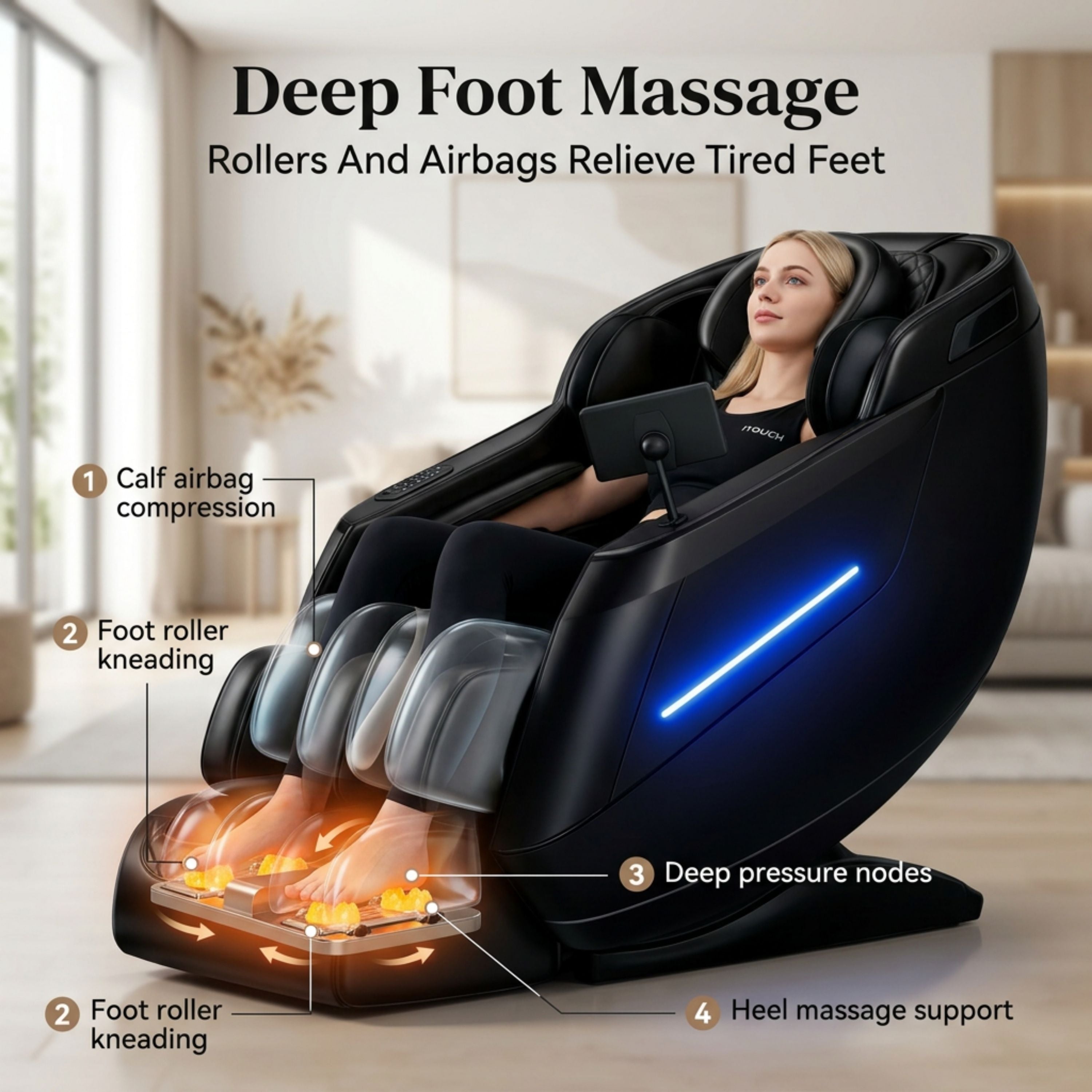 AI Massage Chair (Model P9) Black