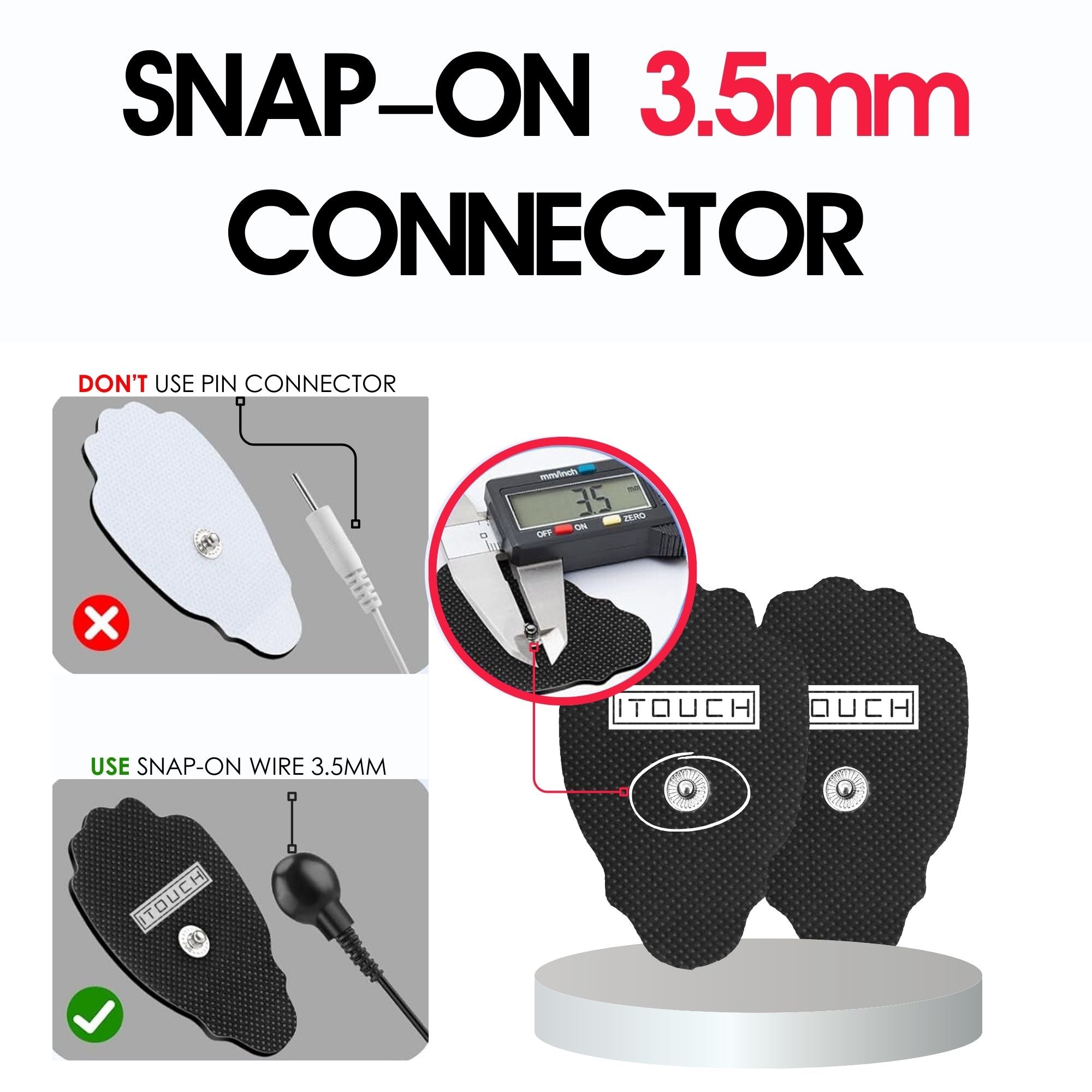 (1 Pair / 2 Pcs) Large-Size Replacement TENS Unit Electrode Pads