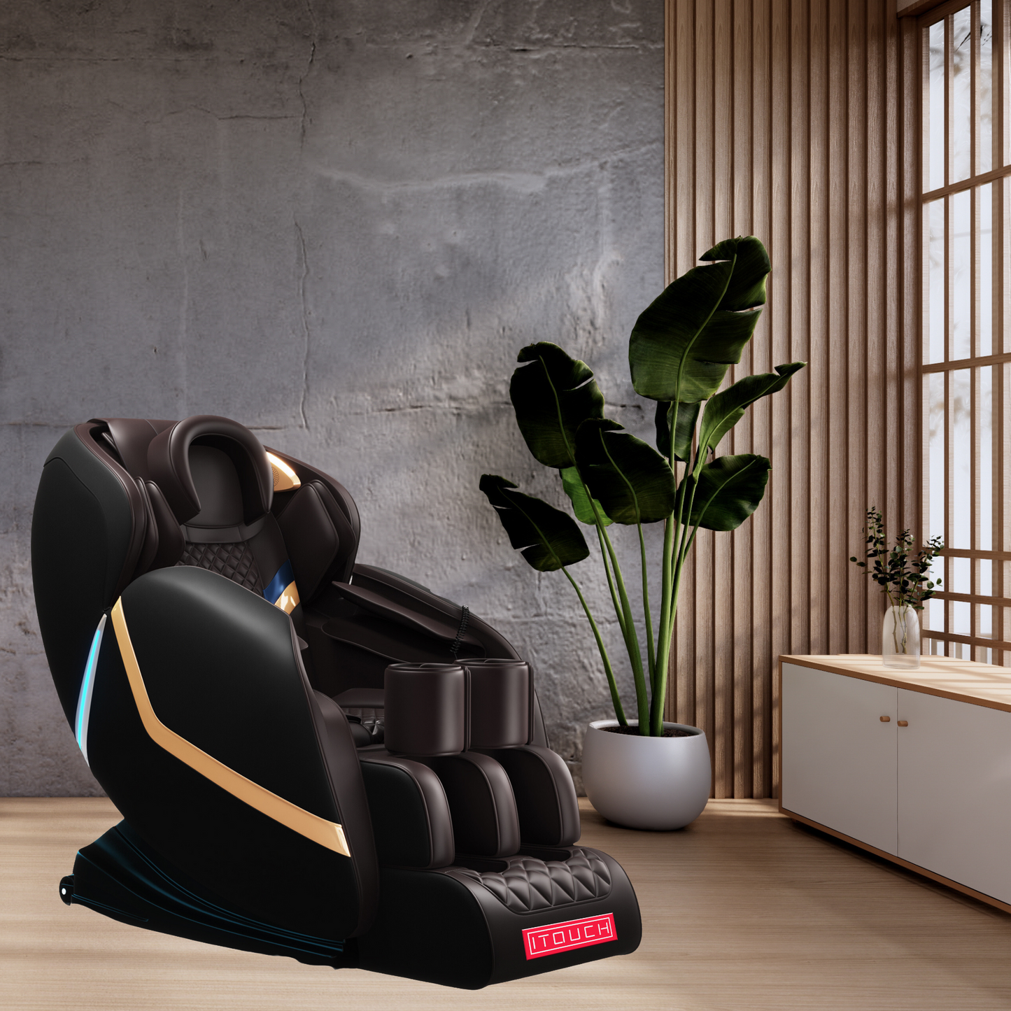 Relaxo Electric Chair Massager with Heat Therapy, Full Body Massage, touch control and Bluetooth Speaker