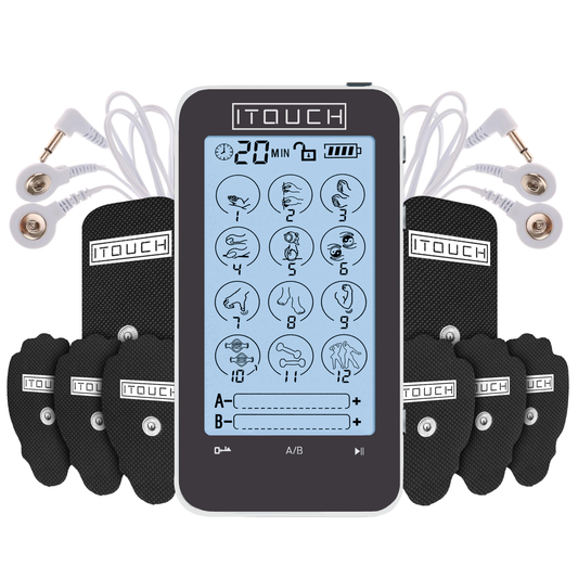 TOUCH-X TENS & EMS - 12 Modes, Dual Channel, Pain Relief Massager