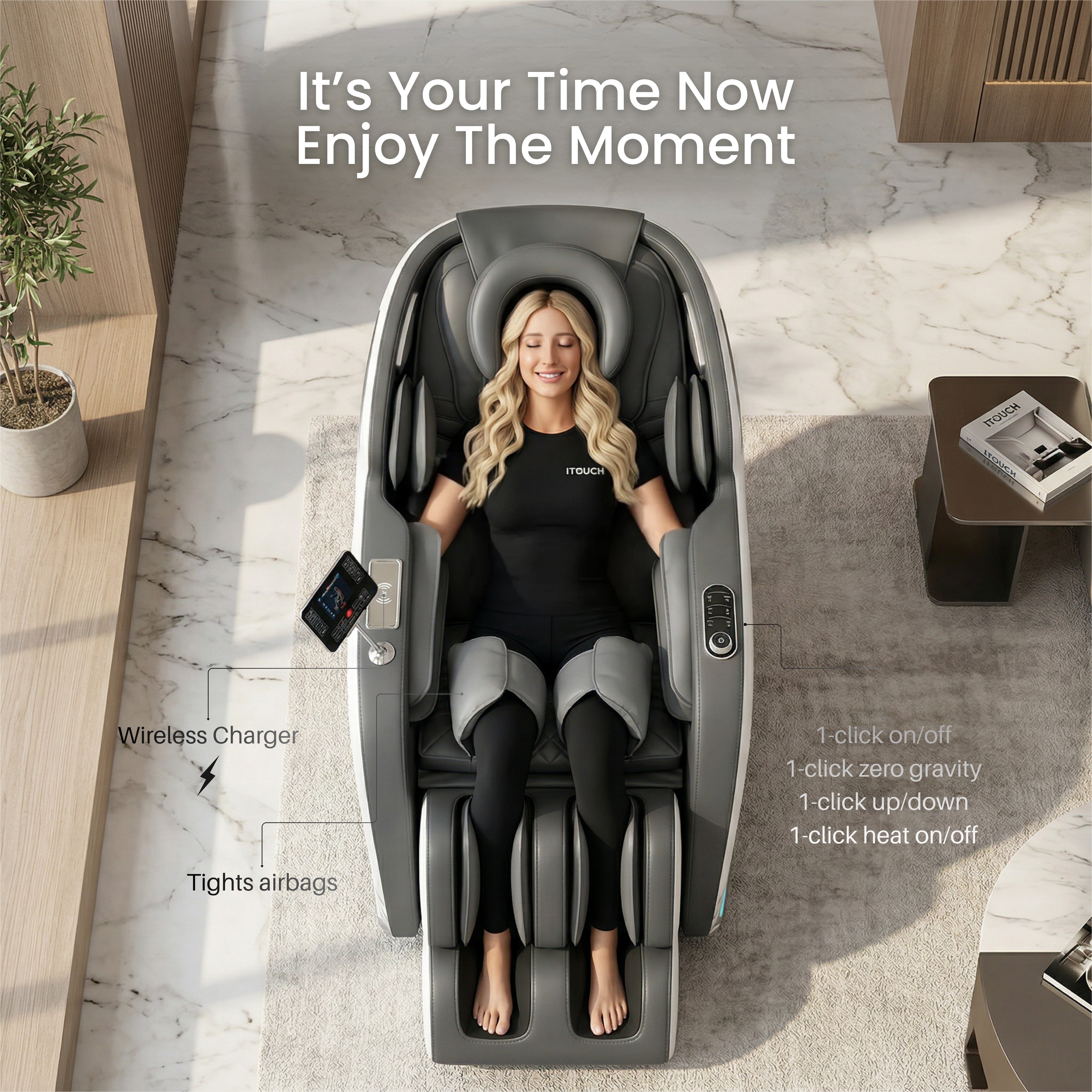 AI Massage Chair (Model VD-8300) White/Gray