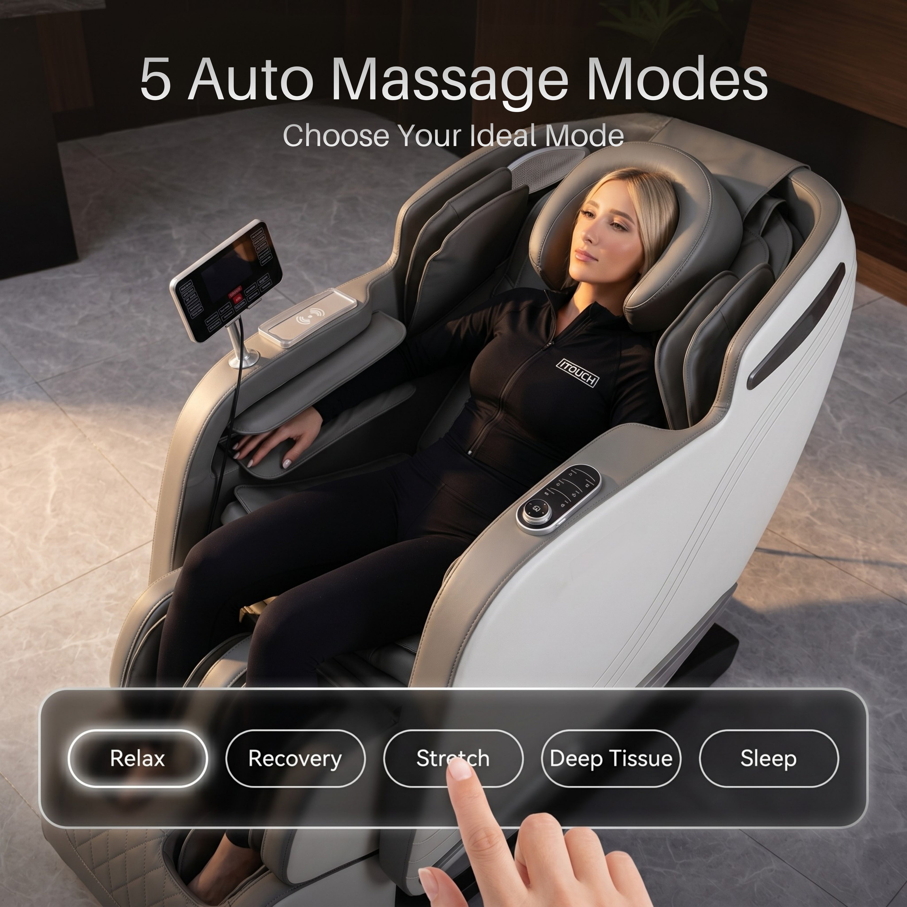 AI Massage Chair (Model VD-8300) White/Gray