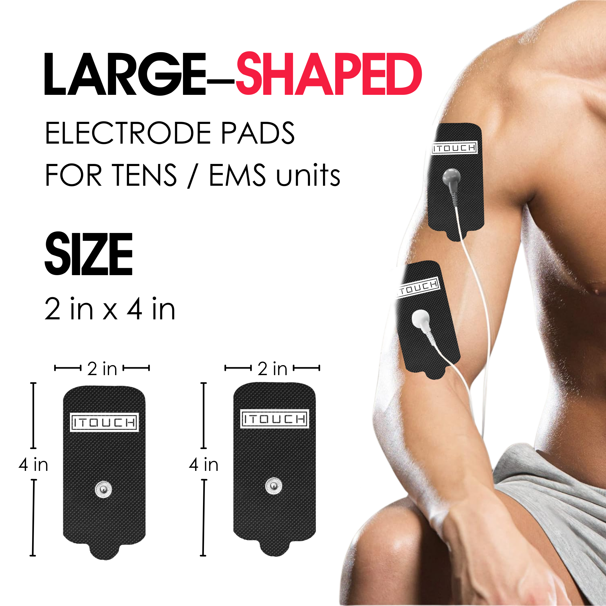 XL-Size TENS Electrode Up To Pads 50 Pairs