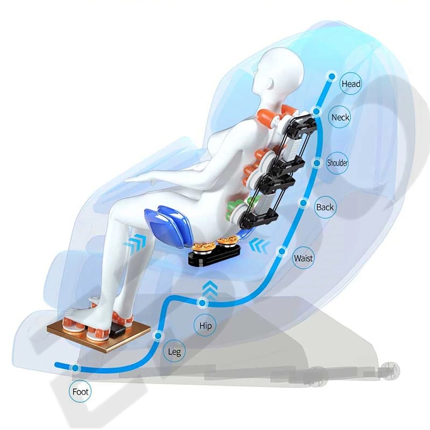 Relaxo Electric Chair Massager with Heat Therapy, Full Body Massage, touch control and Bluetooth Speaker