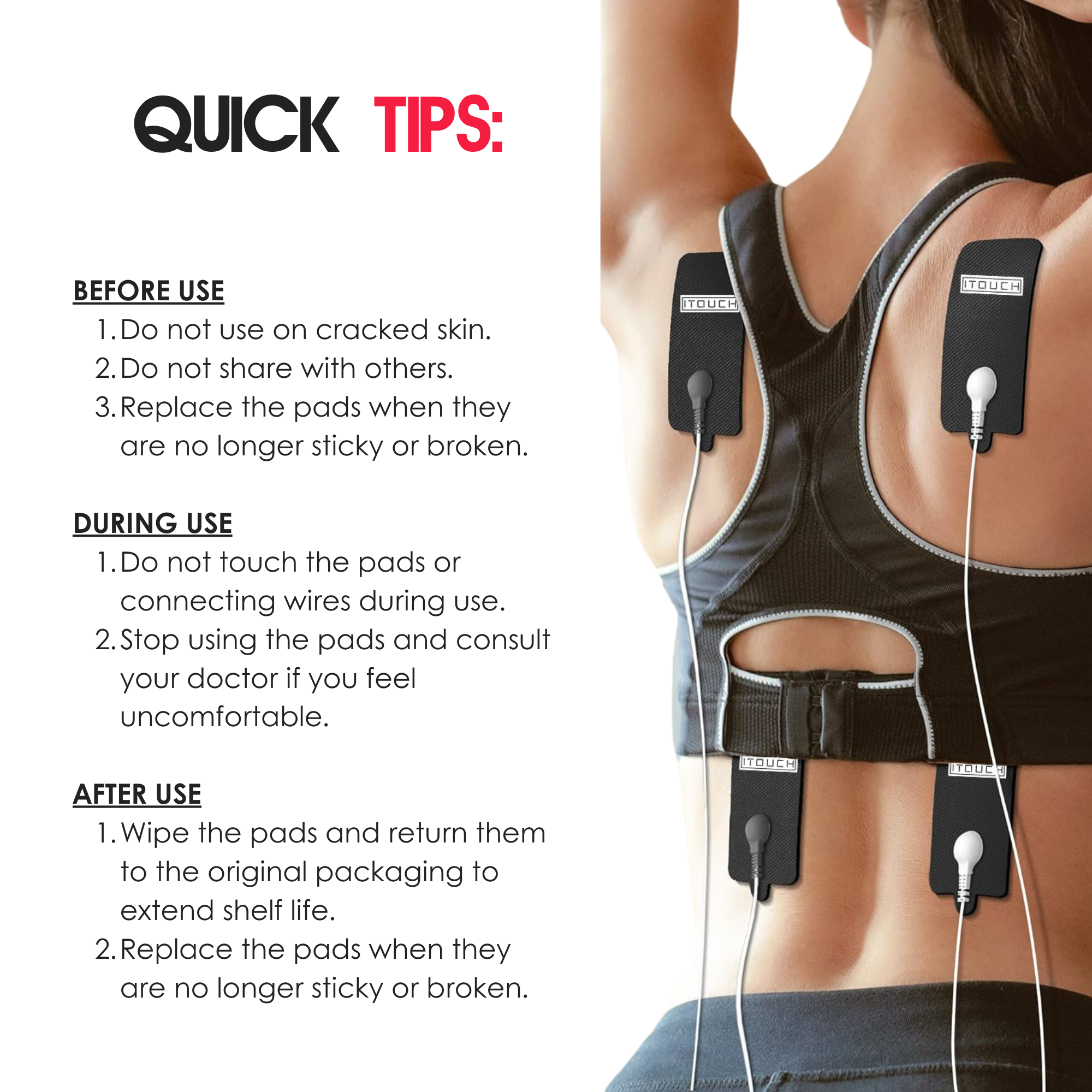 XL-Size TENS Electrode Up To Pads 50 Pairs