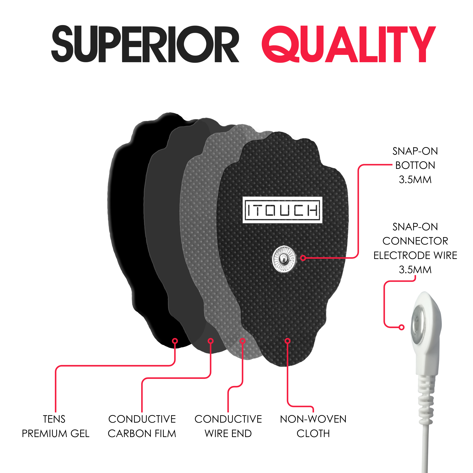 M-size TENS Electrode Up To Pads 50 Pairs