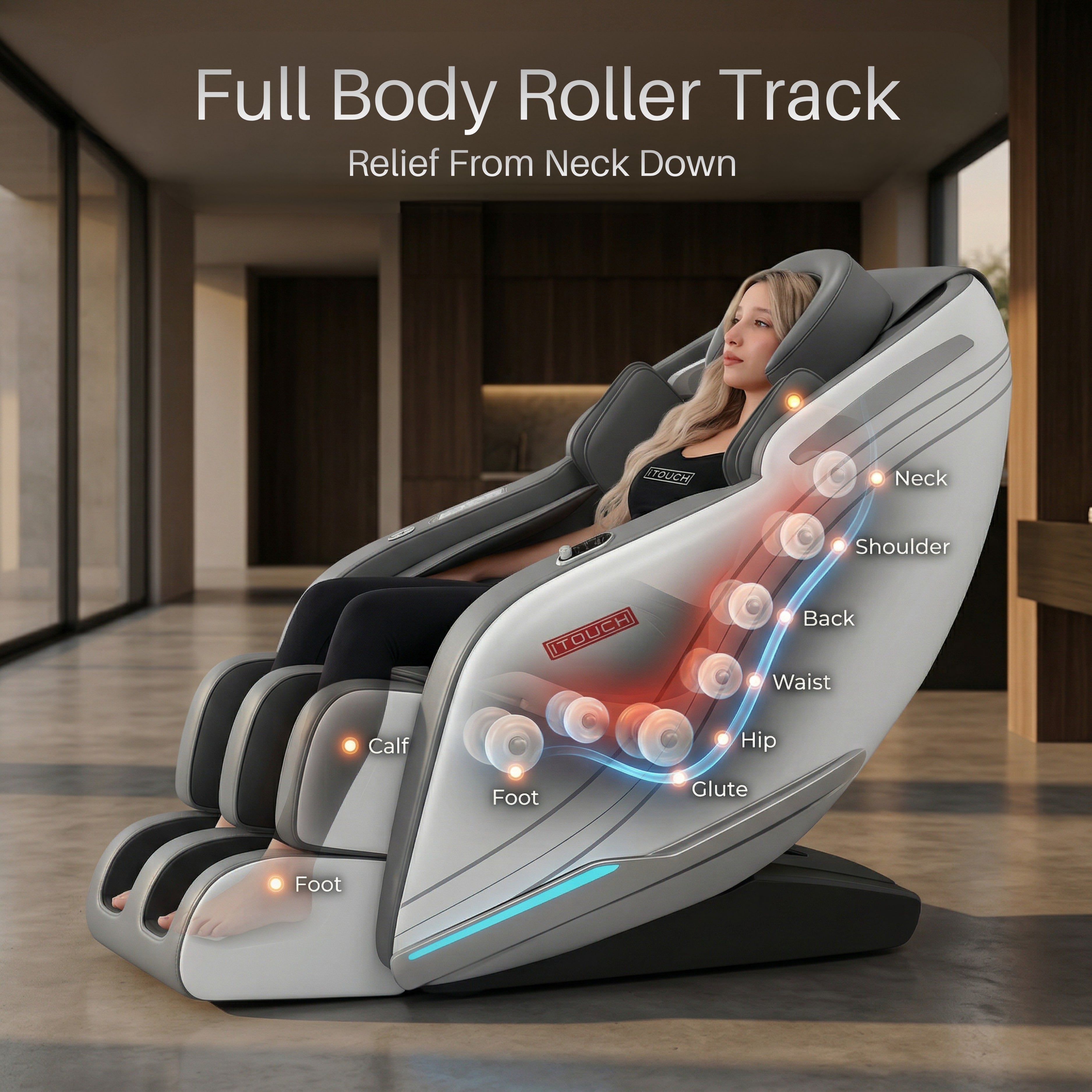 AI Massage Chair (Model VD-8300) White/Gray