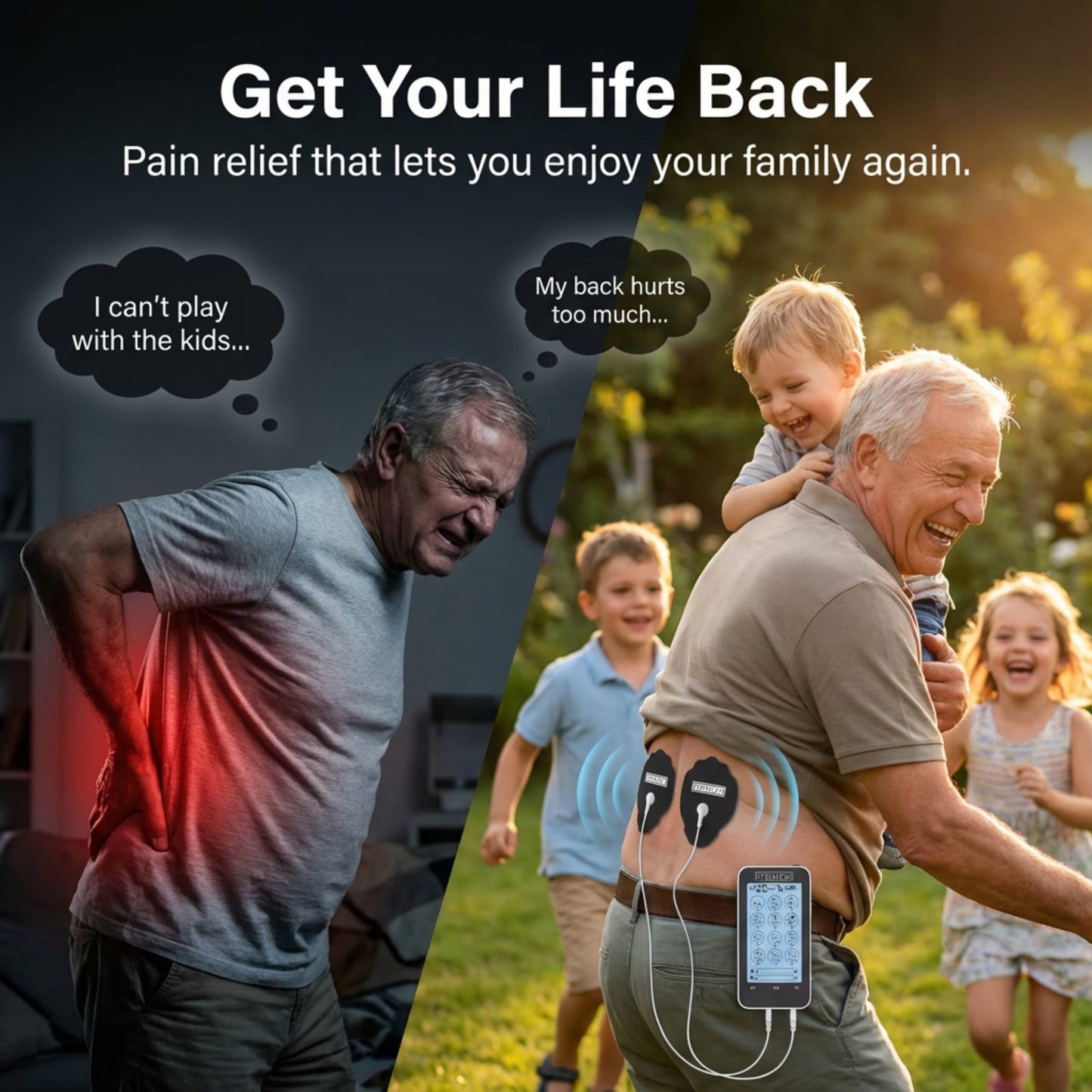 TOUCH-X TENS Machine & EMS Unit – 12 Modes, Dual Channel Pain Relief Device