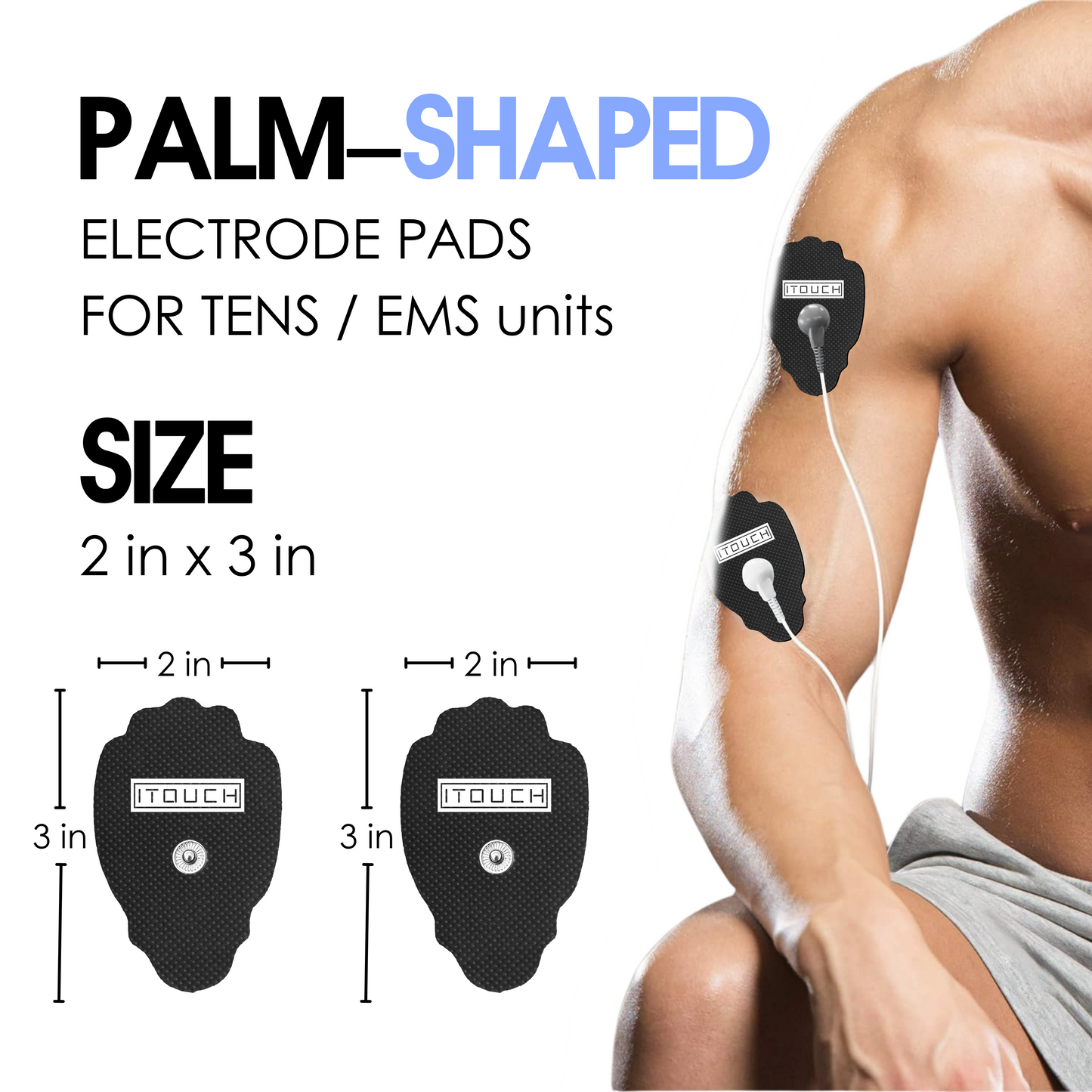 (1 Pair / 2 Pcs) Large-Size Replacement TENS Unit Electrode Pads