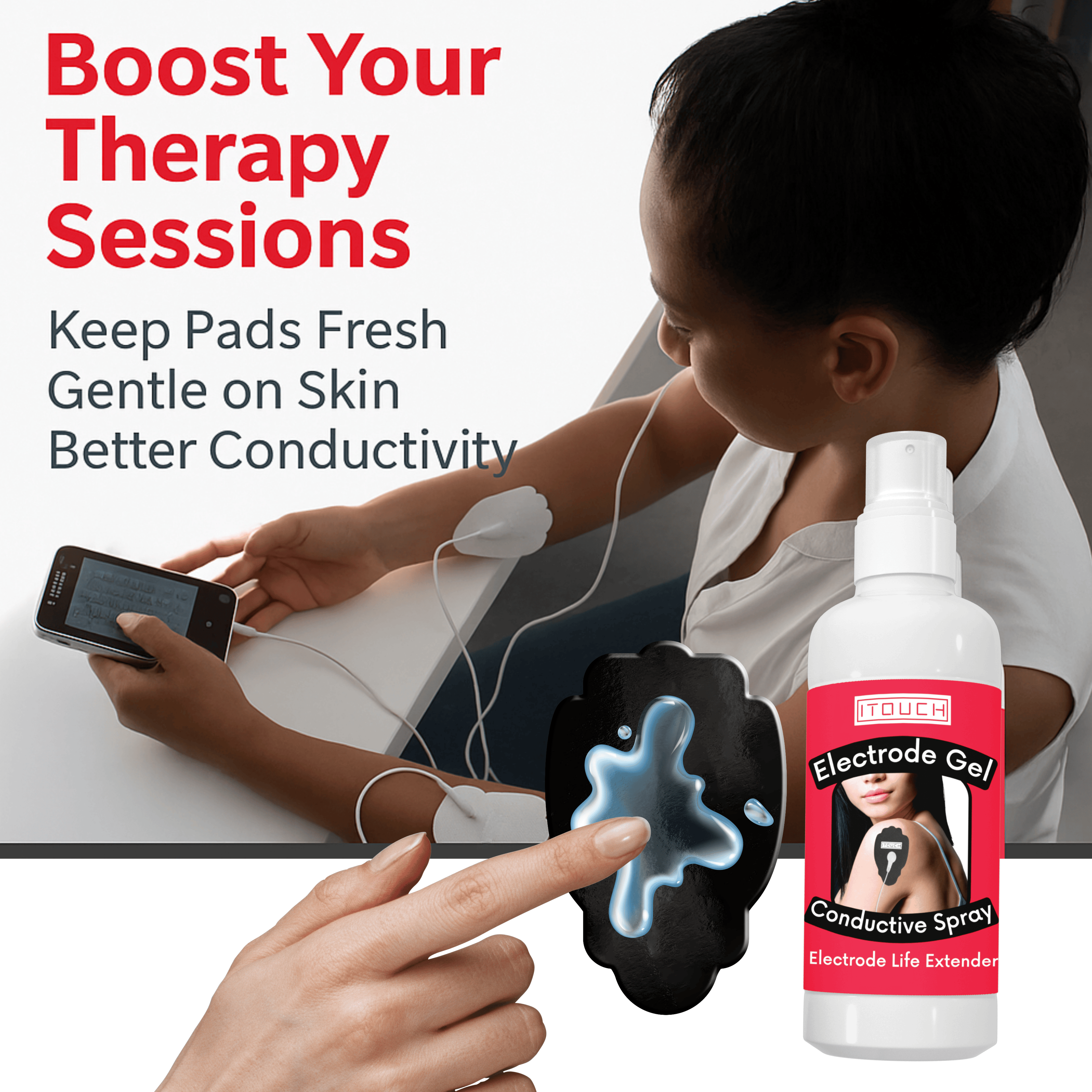 ITOUCH SA Conductive Gel 100ml – For TENS, EMS &amp; Muscle Stimulators