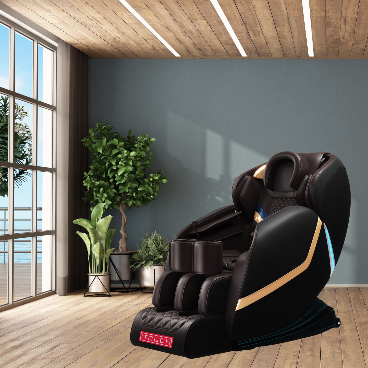 Relaxo Electric Chair Massager with Heat Therapy, Full Body Massage, touch control and Bluetooth Speaker